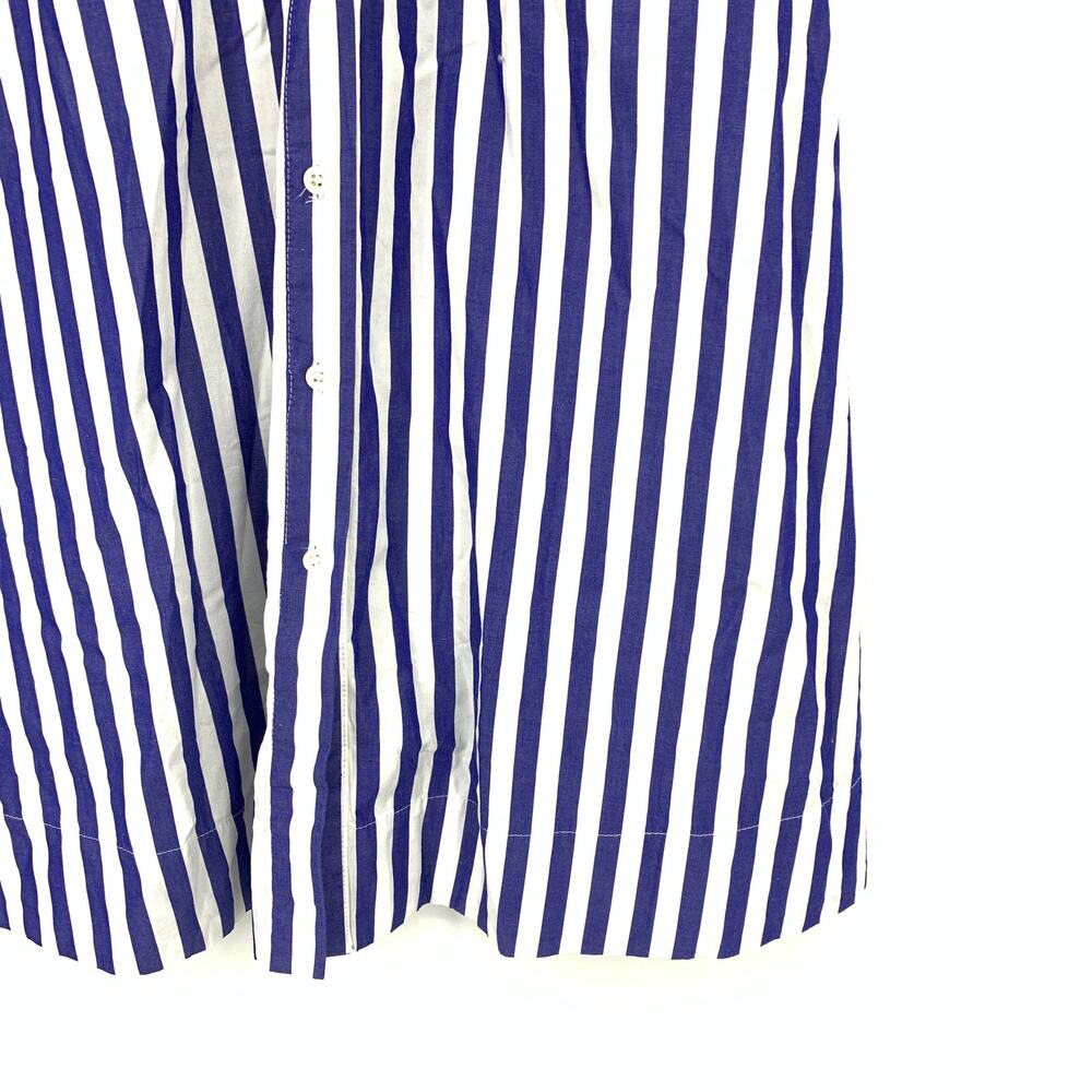 J. Crew Tie Waist Shirt Dress Womens Size 4 Blue White Striped Long Sleeve - Picture 4 of 6